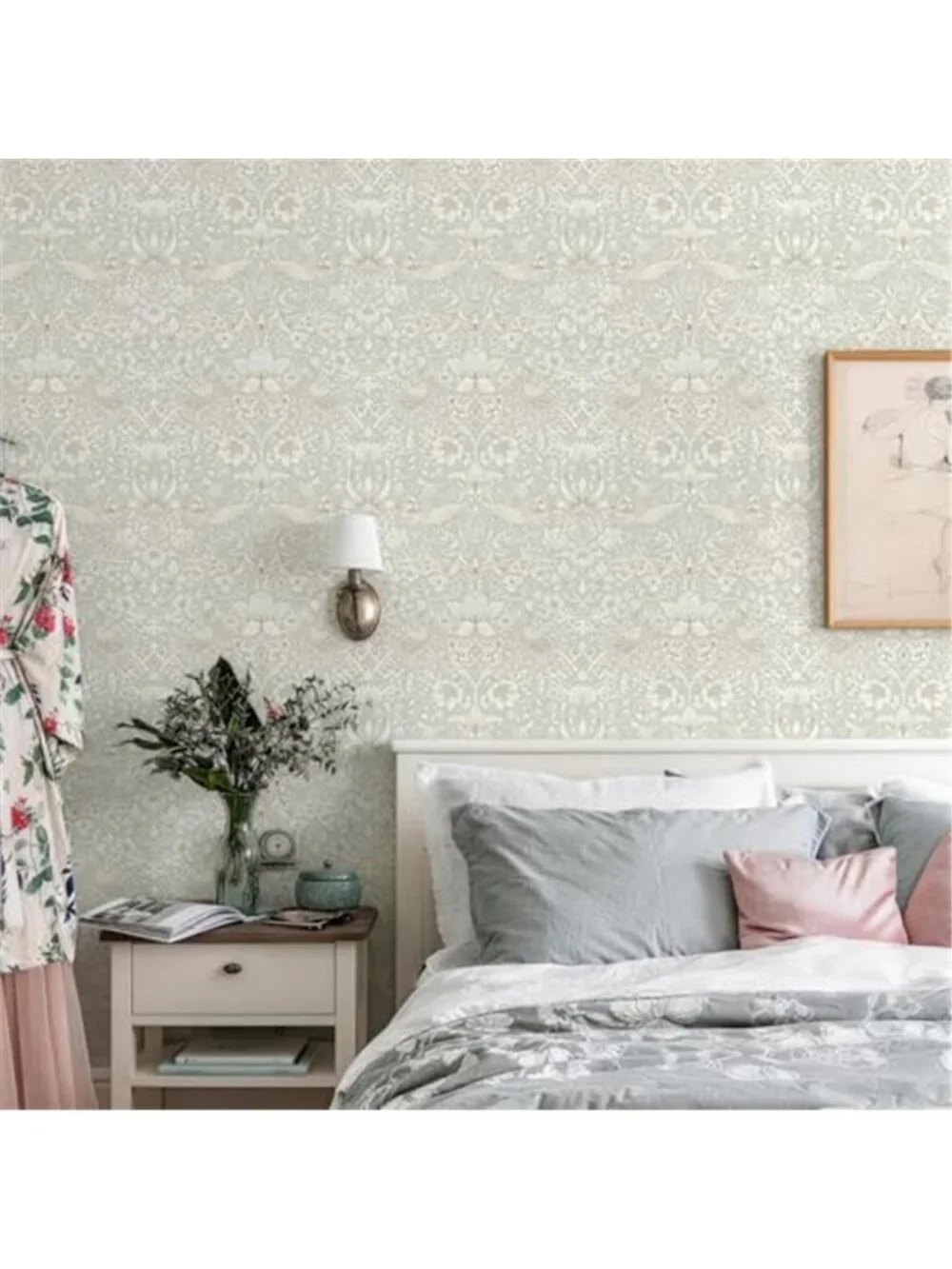 Peel Stick William Morris Wallpaper Strawberry Bird Floral Vintage Contact Paper